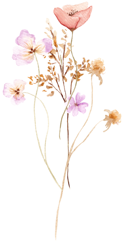 Watercolor Wildflowers Bouquet